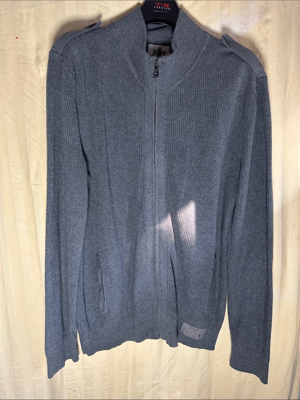 Express Men’s Zip-Up Knit Sweater Jacket - Grey
